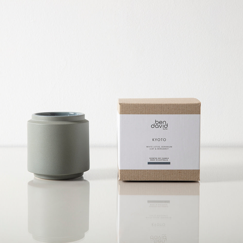 Kyoto Candle (400gram) CANDLES BEN DAVID BY KAS Grey 400 gram 10x10x10cm/400gram