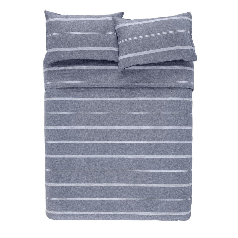 Balmoral Navy Quilt Cover Set BED LINEN KAS AUSTRALIA