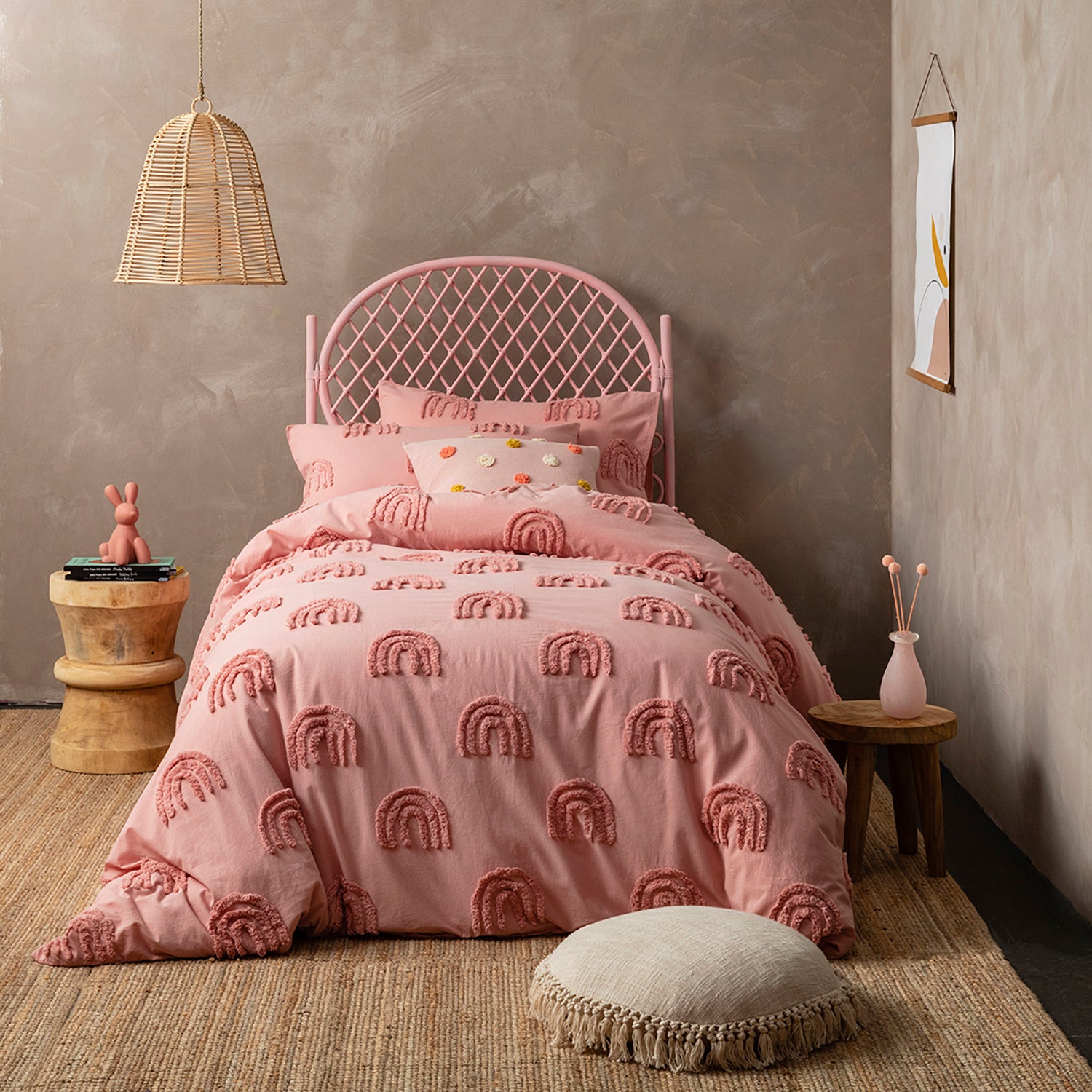 Rainbow Kids Quilt Cover Set BED LINEN KAS KIDS Multi Single 140x210cm + 1PC 48x73cm