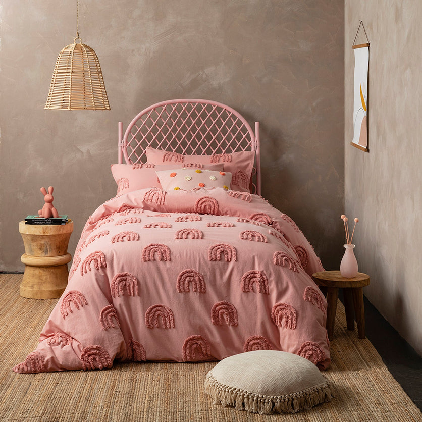 Rainbow Kids Quilt Cover Set BED LINEN KAS KIDS Multi Single 140x210cm + 1PC 48x73cm
