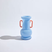 Loca Sky Vase, colorful glass vase with sculptural shape and bold form
