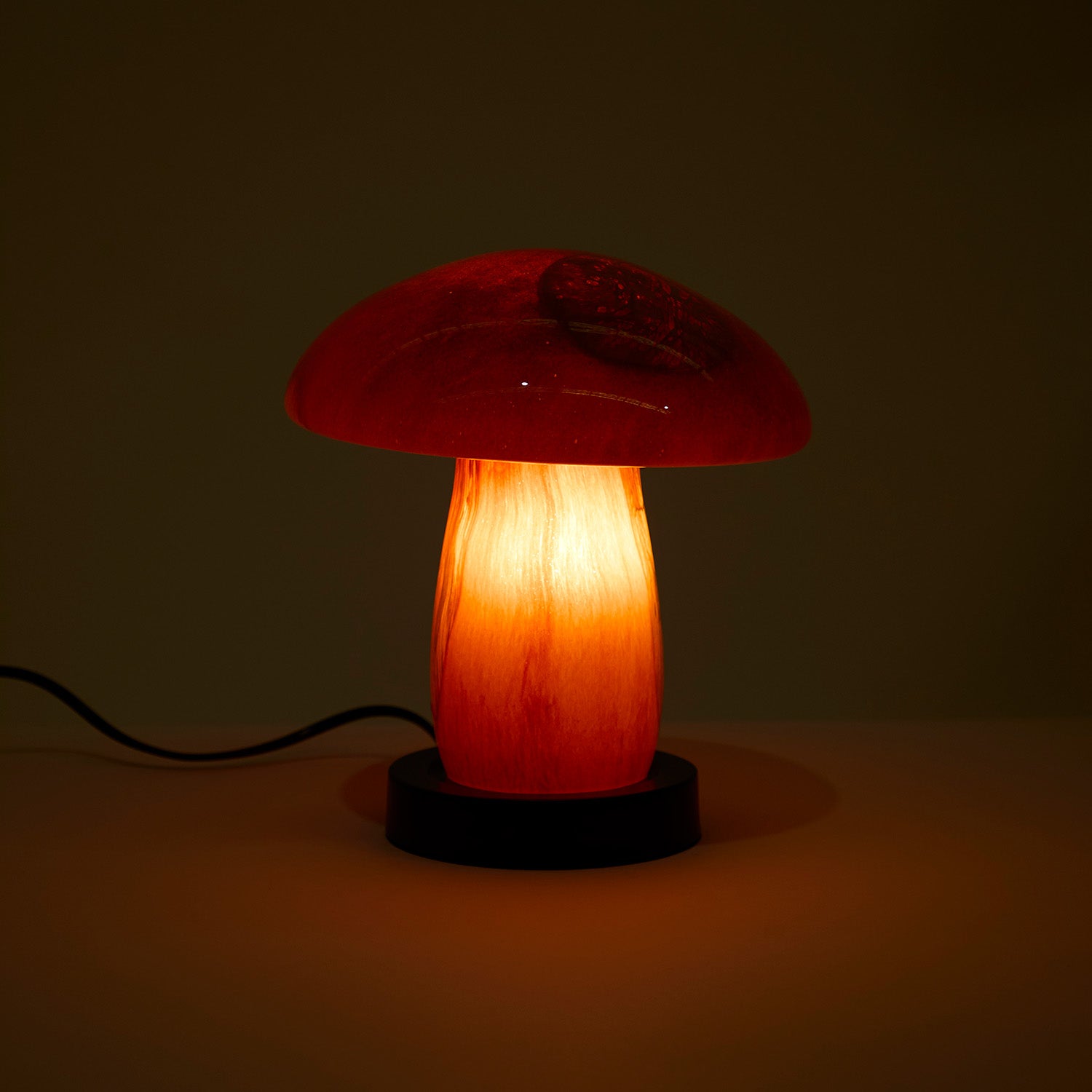 Mushroom Spots Orange Lamp
