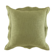 Avocado green Dalton Cushion with 5cm flange, reverse view