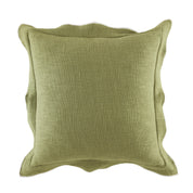 Avocado green Dalton Cushion with 5cm flange, front view