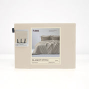 Blanket Stitch Oatmeal Quilt Cover Set