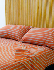 Pinstripe Rust Sheet Set