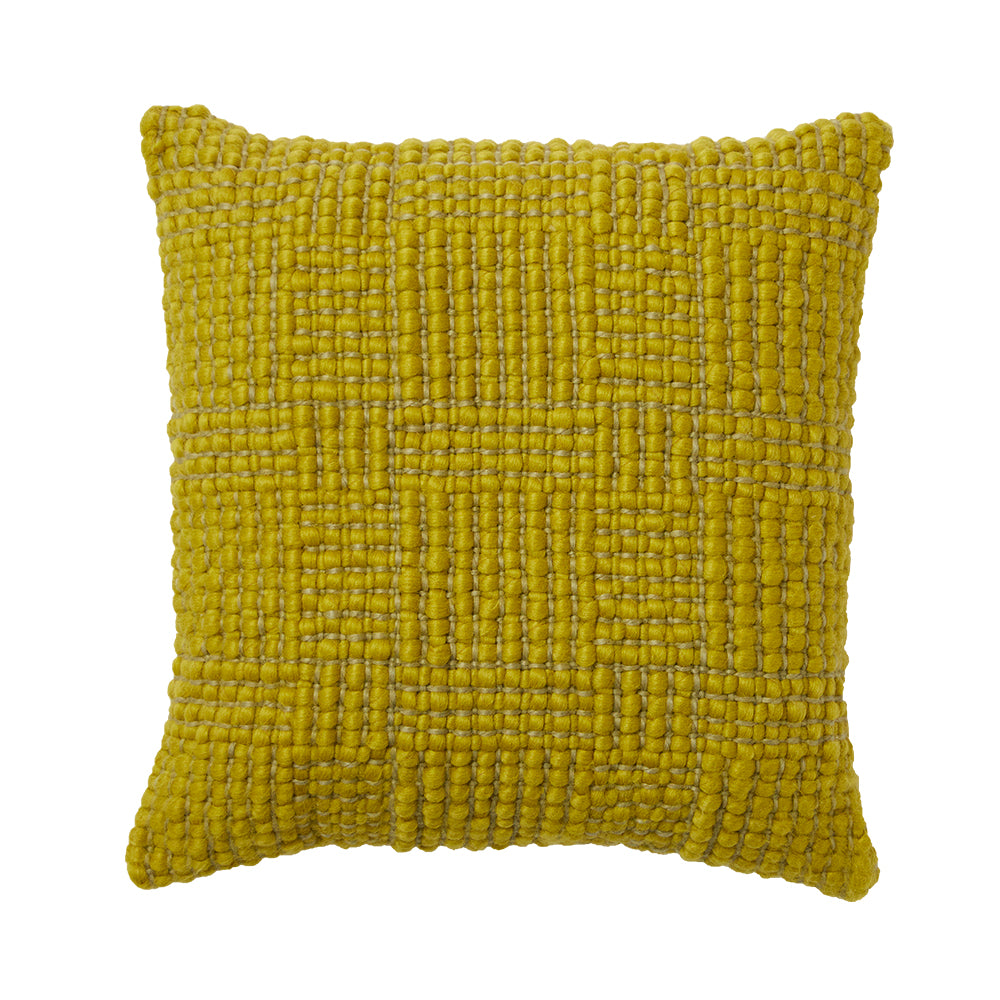 Green velvet cushion, front view, plush texture