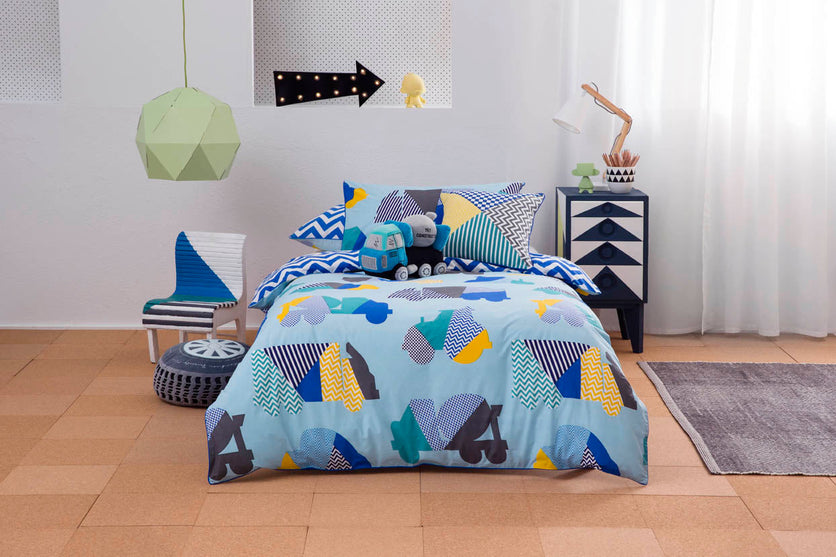 Hugo Quilt Cover Set BED LINEN KAS AUSTRALIA Multi Double 180x210cm
