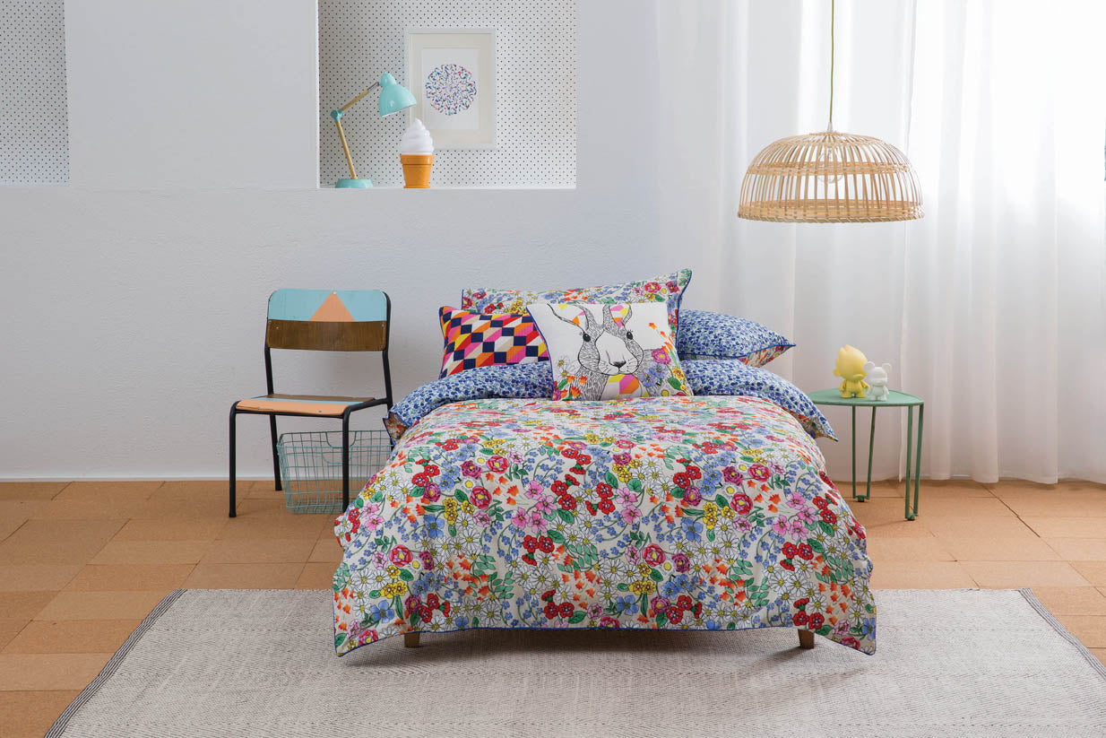 Daisy Quilt Cover Set BED LINEN KAS AUSTRALIA Multi Single 140x210cm