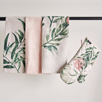 Anusa Tea Towel Set NAPERY KAS AUSTRALIA Multi Set of 3 50x70cm, Set of 3. 1 Woven+2 Prints