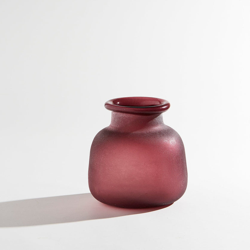 Byron Round Vase GLASS VASE Ben David by KAS Beetroot Round 21x21x23cm
