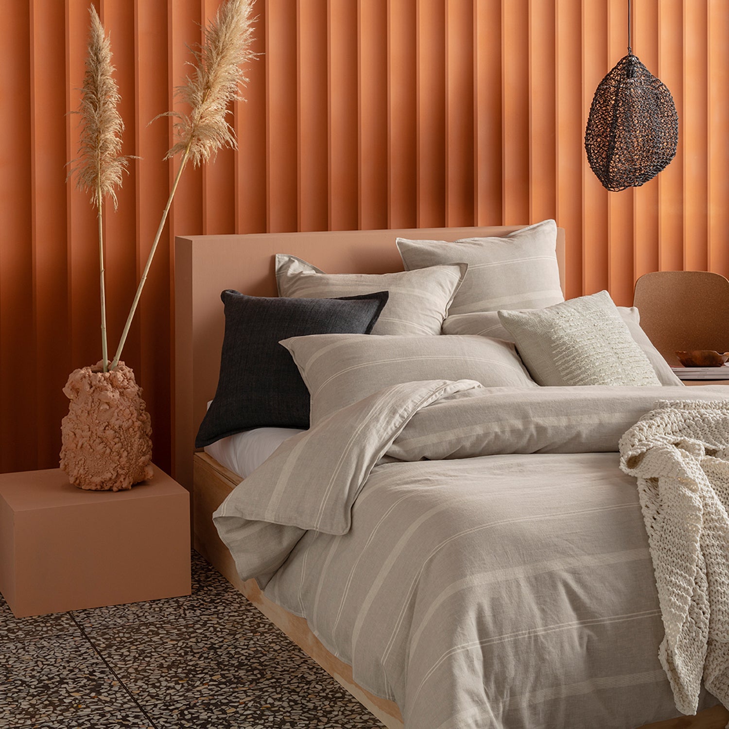 Balmoral Oatmeal Quilt Cover Set BED LINEN KAS AUSTRALIA 
