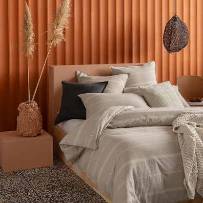 Balmoral Oatmeal Quilt Cover Set BED LINEN KAS AUSTRALIA 