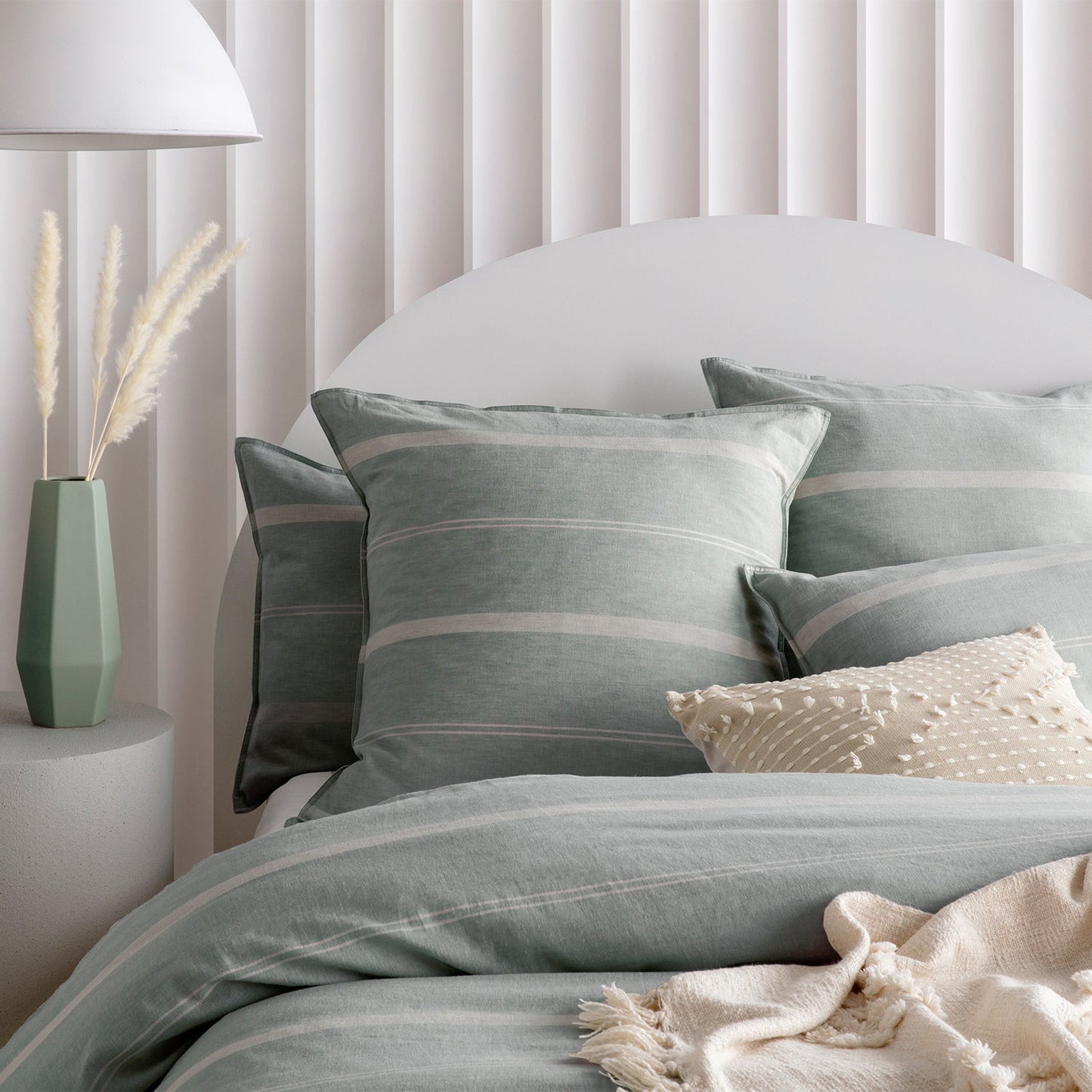 Balmoral Quilt Cover Set Mineral BED LINEN KAS AUSTRALIA 