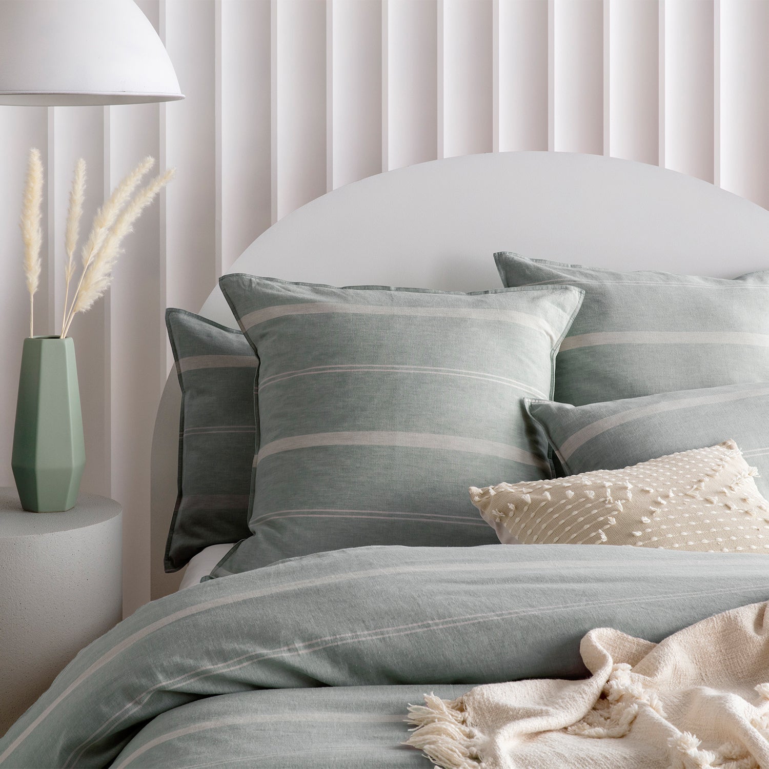 Balmoral Quilt Cover Set Mineral BED LINEN KAS AUSTRALIA 