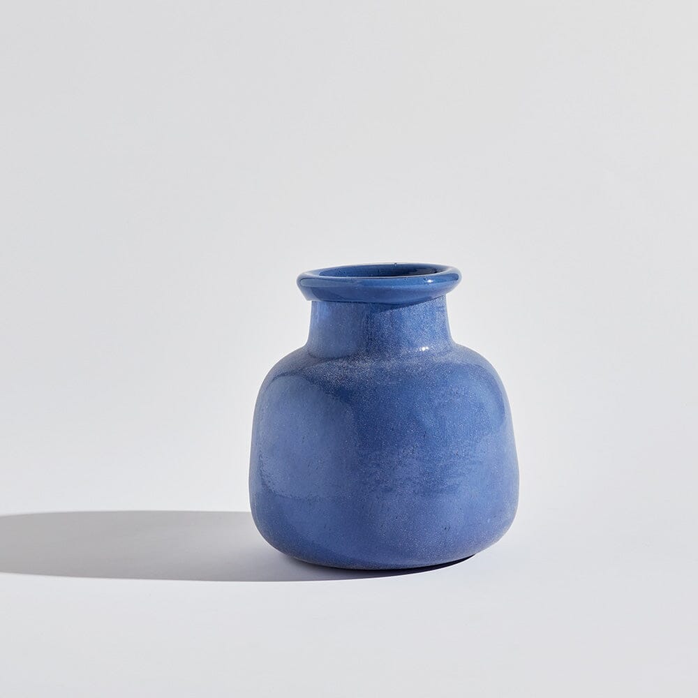 Byron Round Vase GLASS VASE Ben David by KAS Indigo Round 21x21x23cm