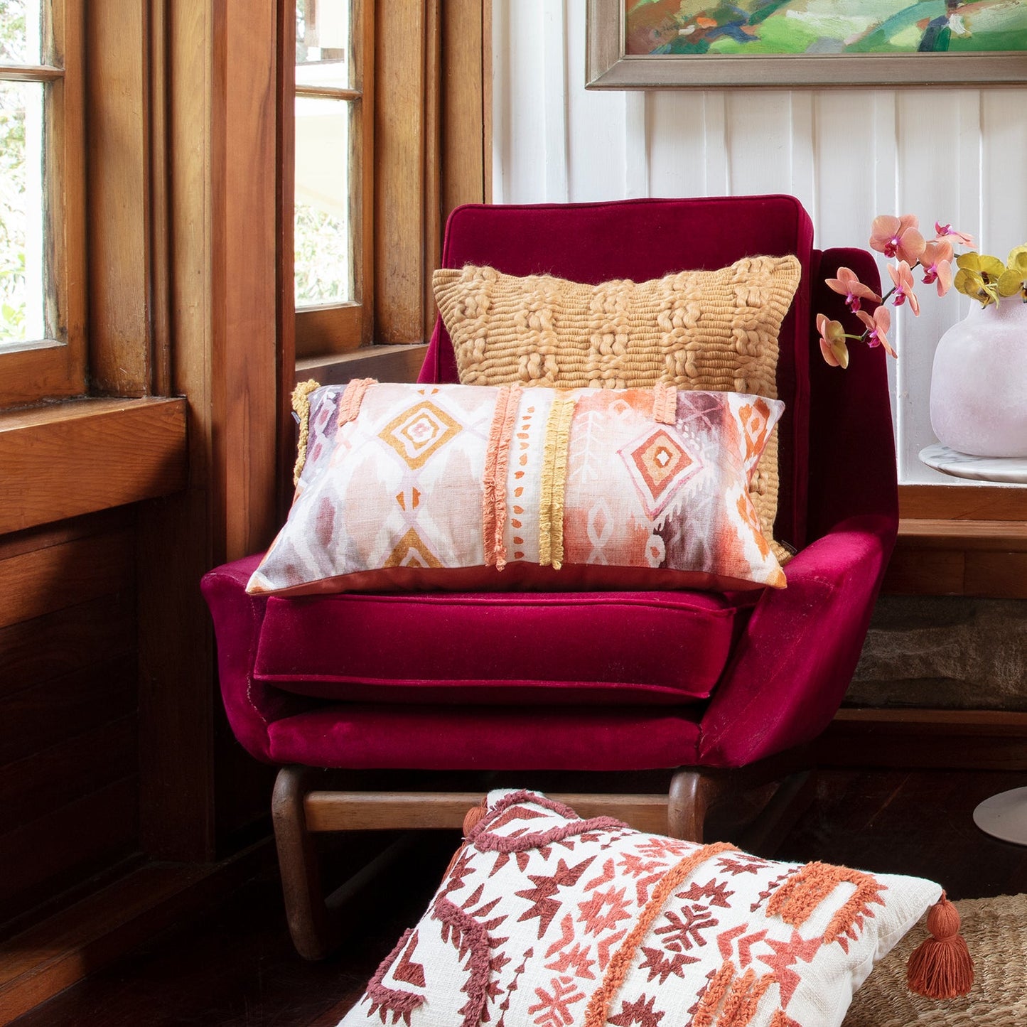 Calico Cushion CUSHION KAS AUSTRALIA 