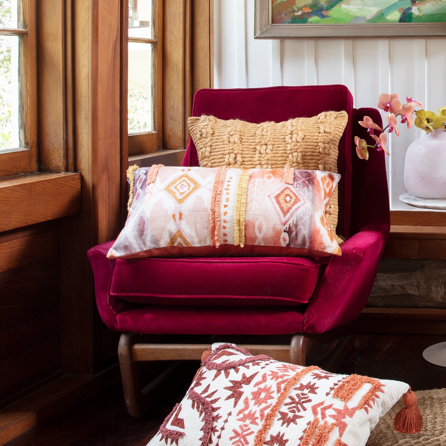 Calico Cushion CUSHION KAS AUSTRALIA 