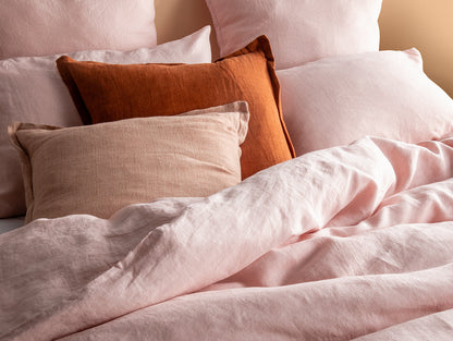 French Linen Blush Quilt Cover Set BED LINEN KAS AUSTRALIA 