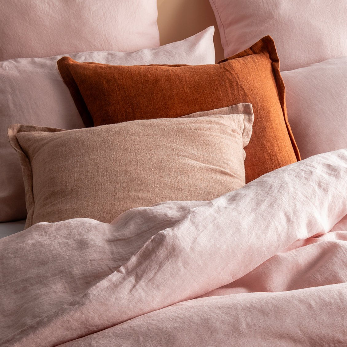 French Linen Blush Quilt Cover Set BED LINEN KAS AUSTRALIA 