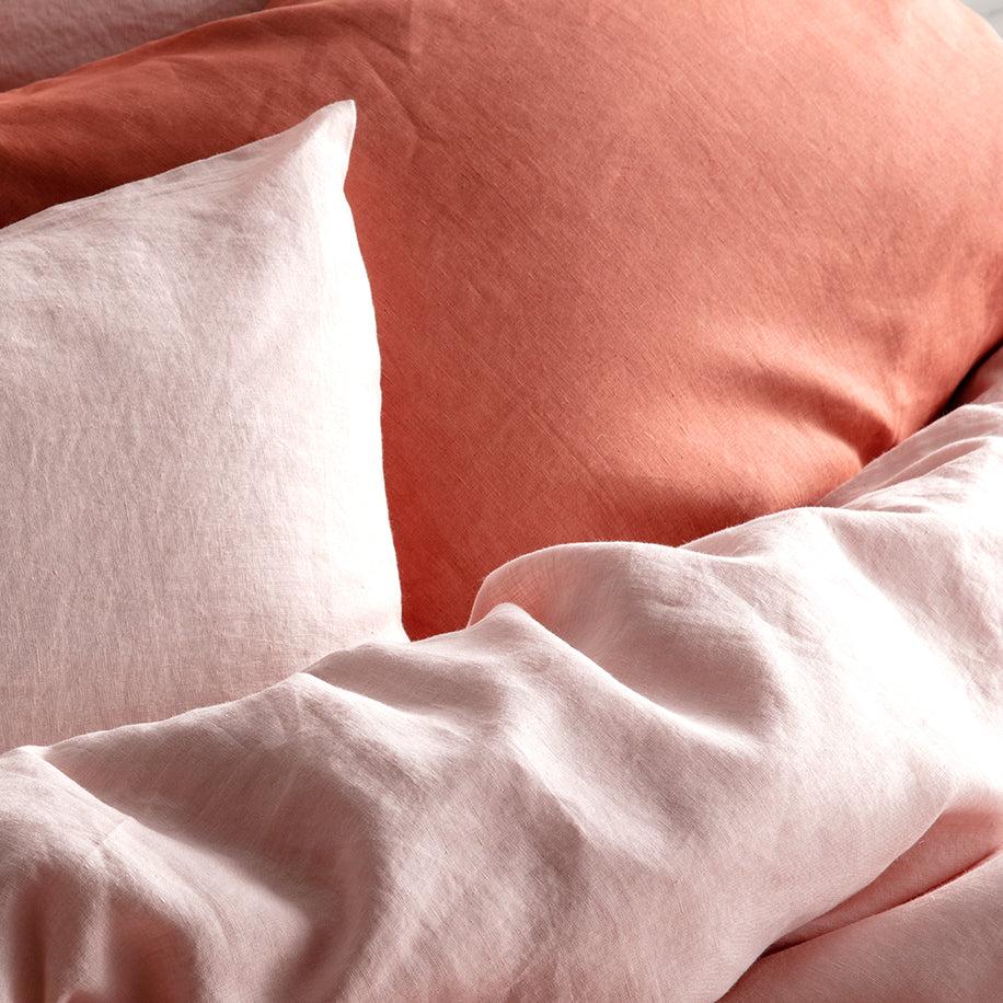 French Linen Blush Quilt Cover Set BED LINEN KAS AUSTRALIA 