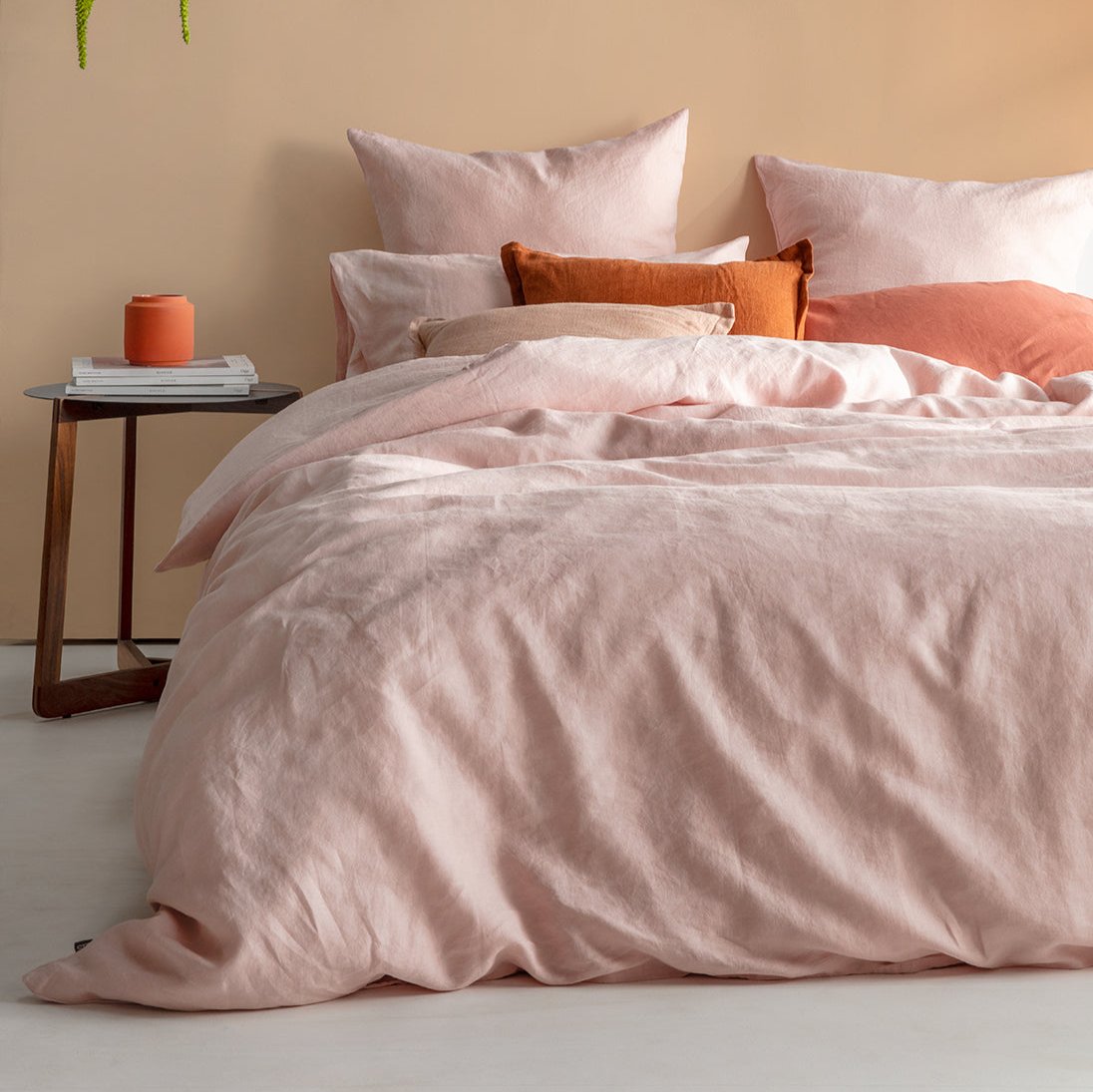 French Linen Blush Quilt Cover Set BED LINEN KAS AUSTRALIA 
