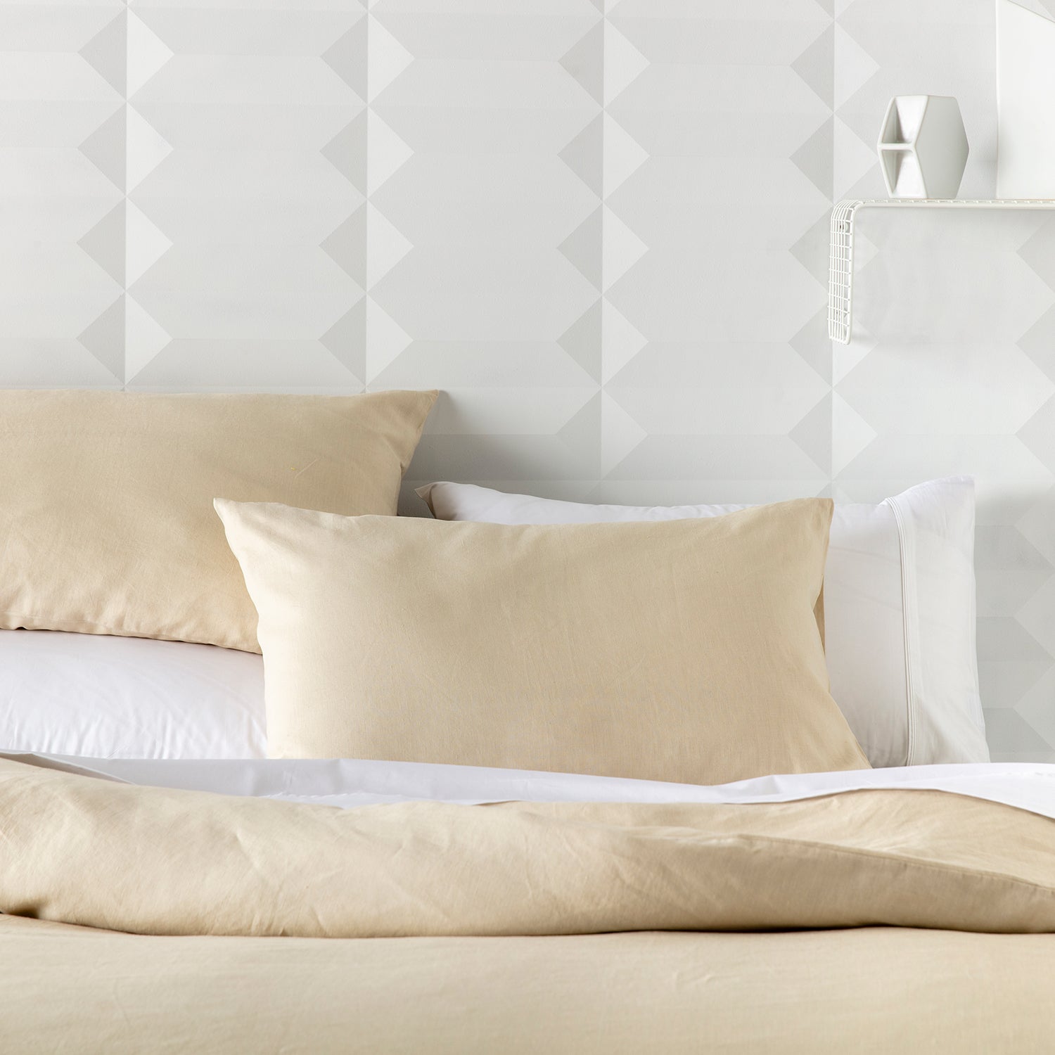 French Linen Oatmeal Quilt Cover Set BED LINEN KAS AUSTRALIA 