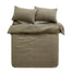 French Linen Olive Quilt Cover Set BED LINEN KAS AUSTRALIA 