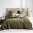 French Linen Olive Quilt Cover Set BED LINEN KAS AUSTRALIA 