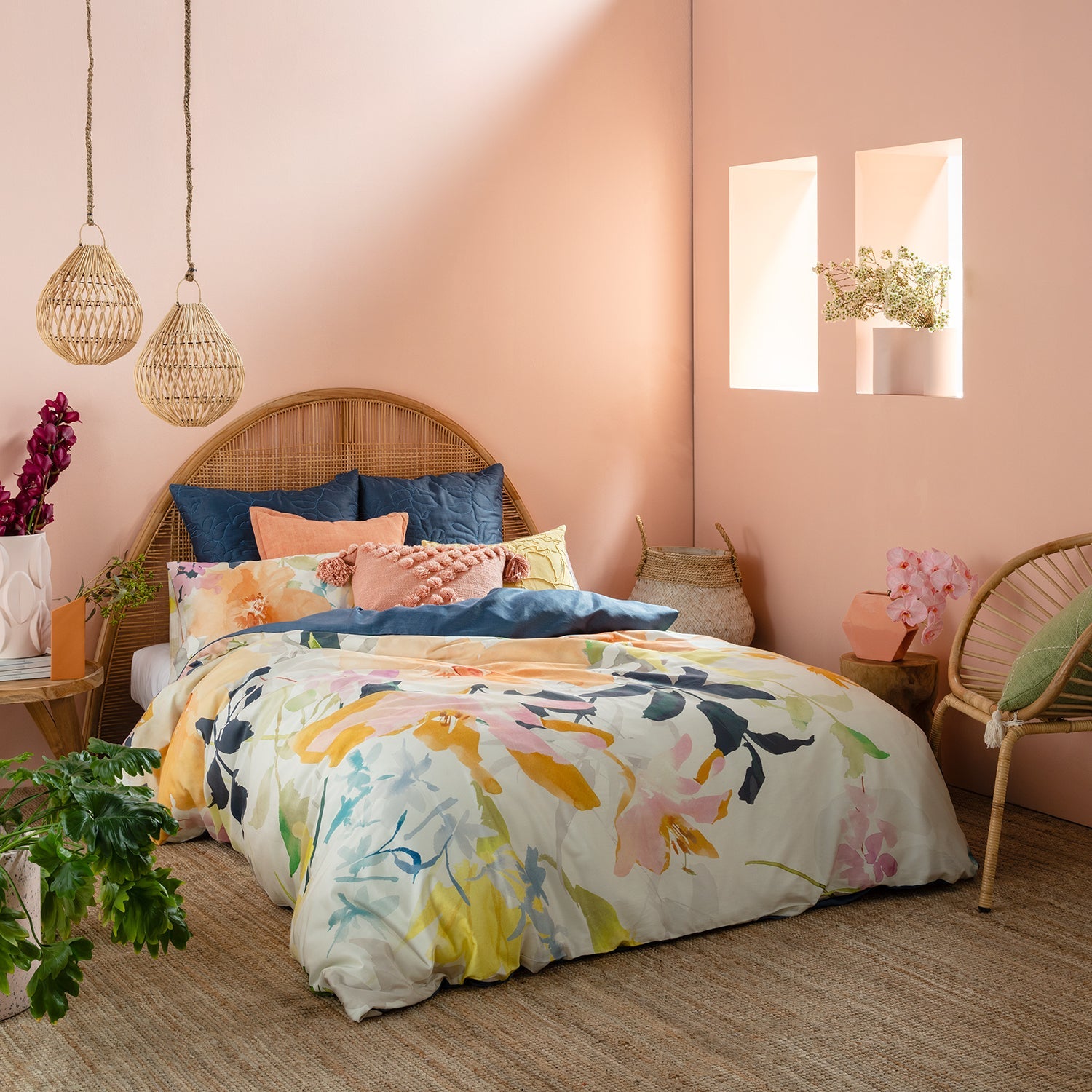 Ines Quilt Cover Set BED LINEN KAS AUSTRALIA Multi Double 180x210cm + 2PC 48x73cm