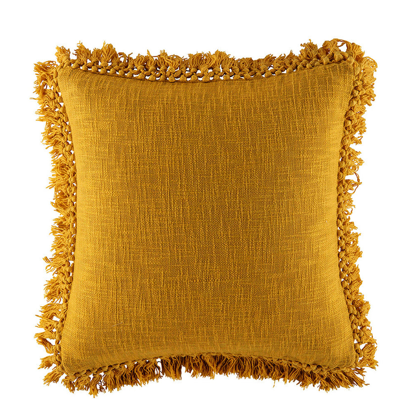 Leonie Square Cushion Cushion KAS AUSTRALIA Mustard Square 50x50cm