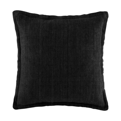 Linen Cushion CUSHION KAS AUSTRALIA Black Square 50x50cm