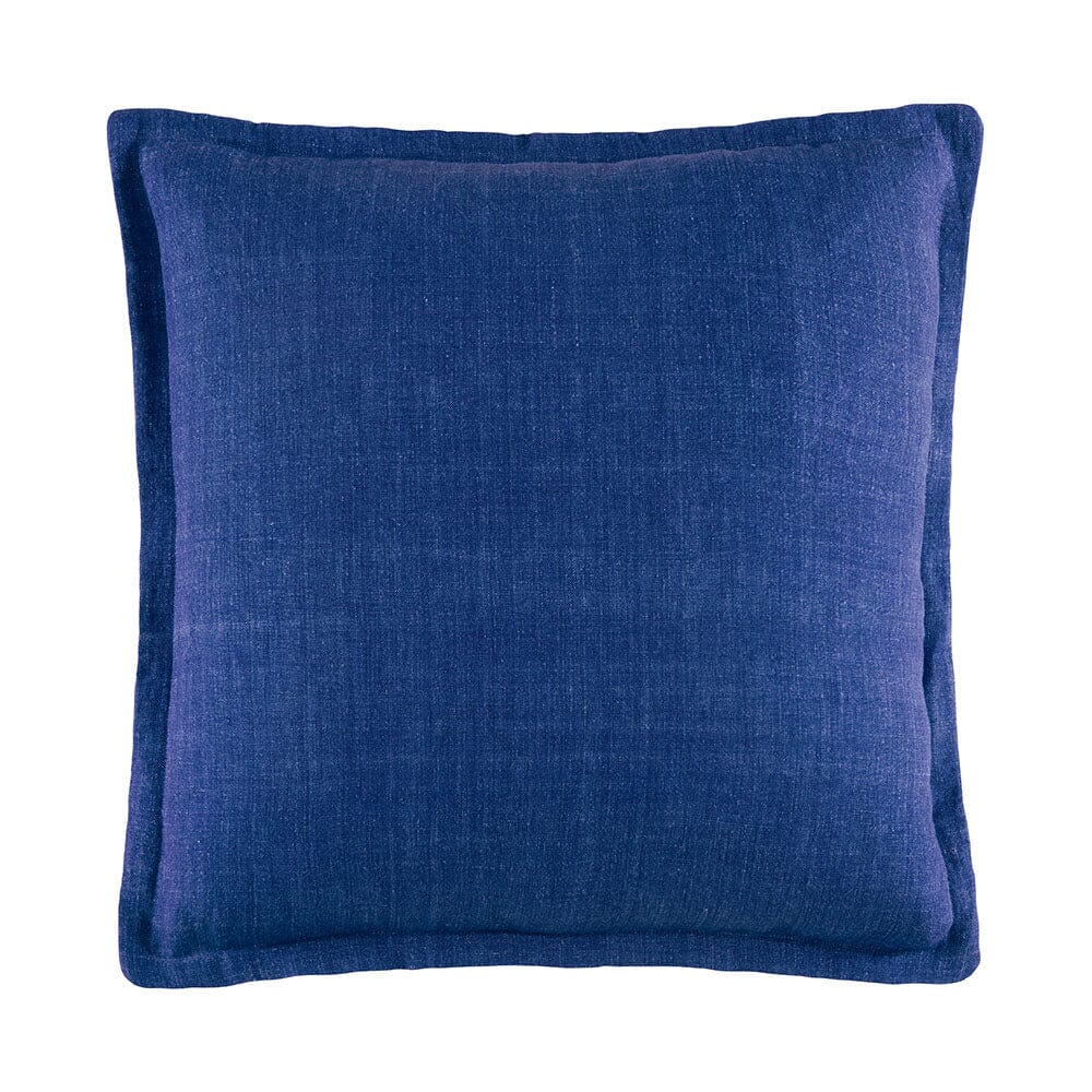 Linen Cushion CUSHION KAS AUSTRALIA Electric Blue Square 50x50+2cm
