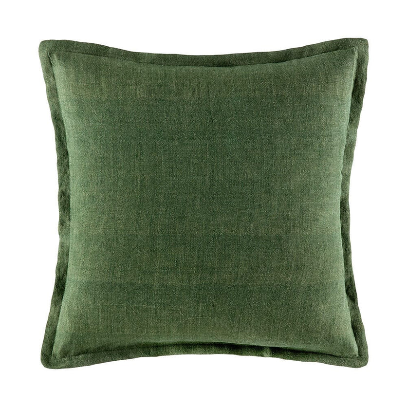 Linen Cushion CUSHION KAS AUSTRALIA Olive Square 50x50+2cm