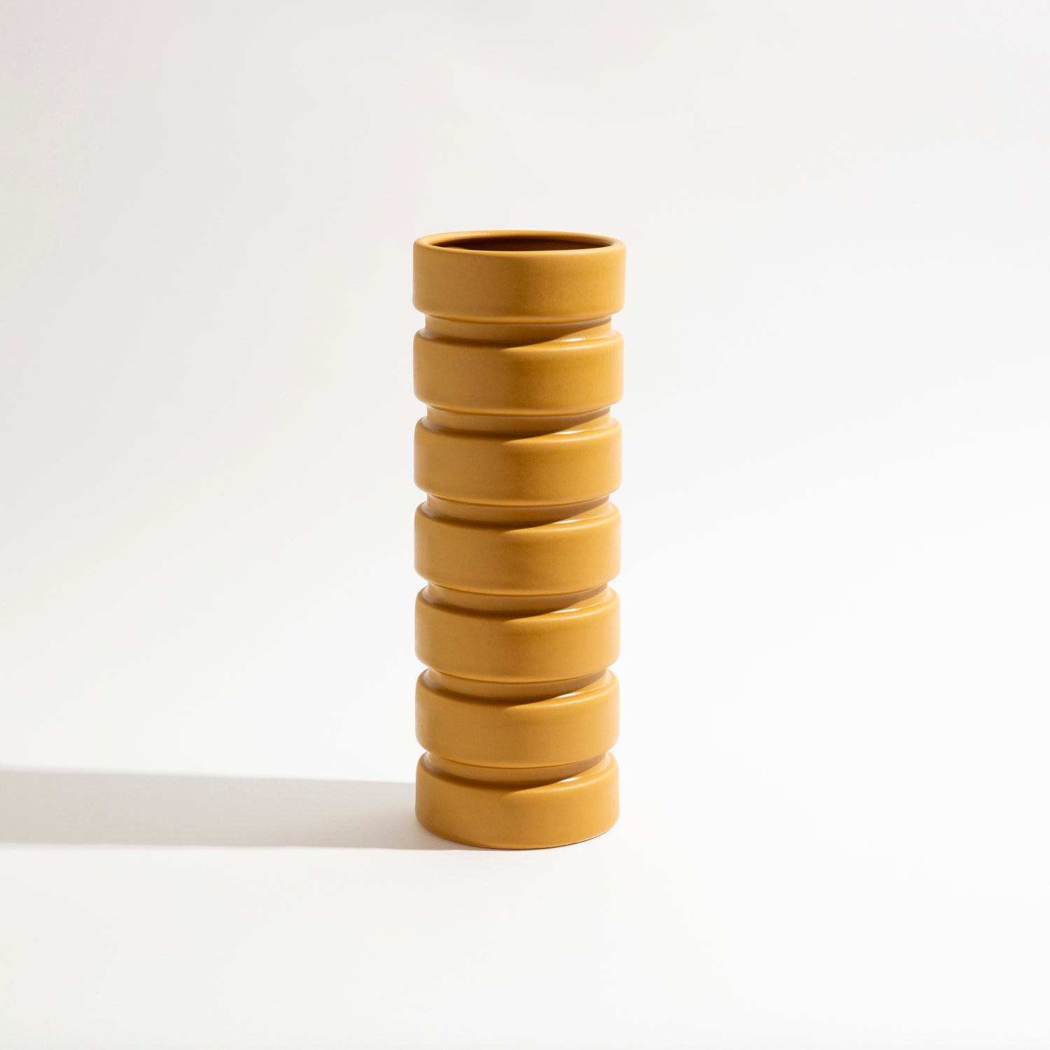 Mima Vase DECORATOR BEN DAVID BY KAS Mustard One Size 12.5x12.5x32.5cm