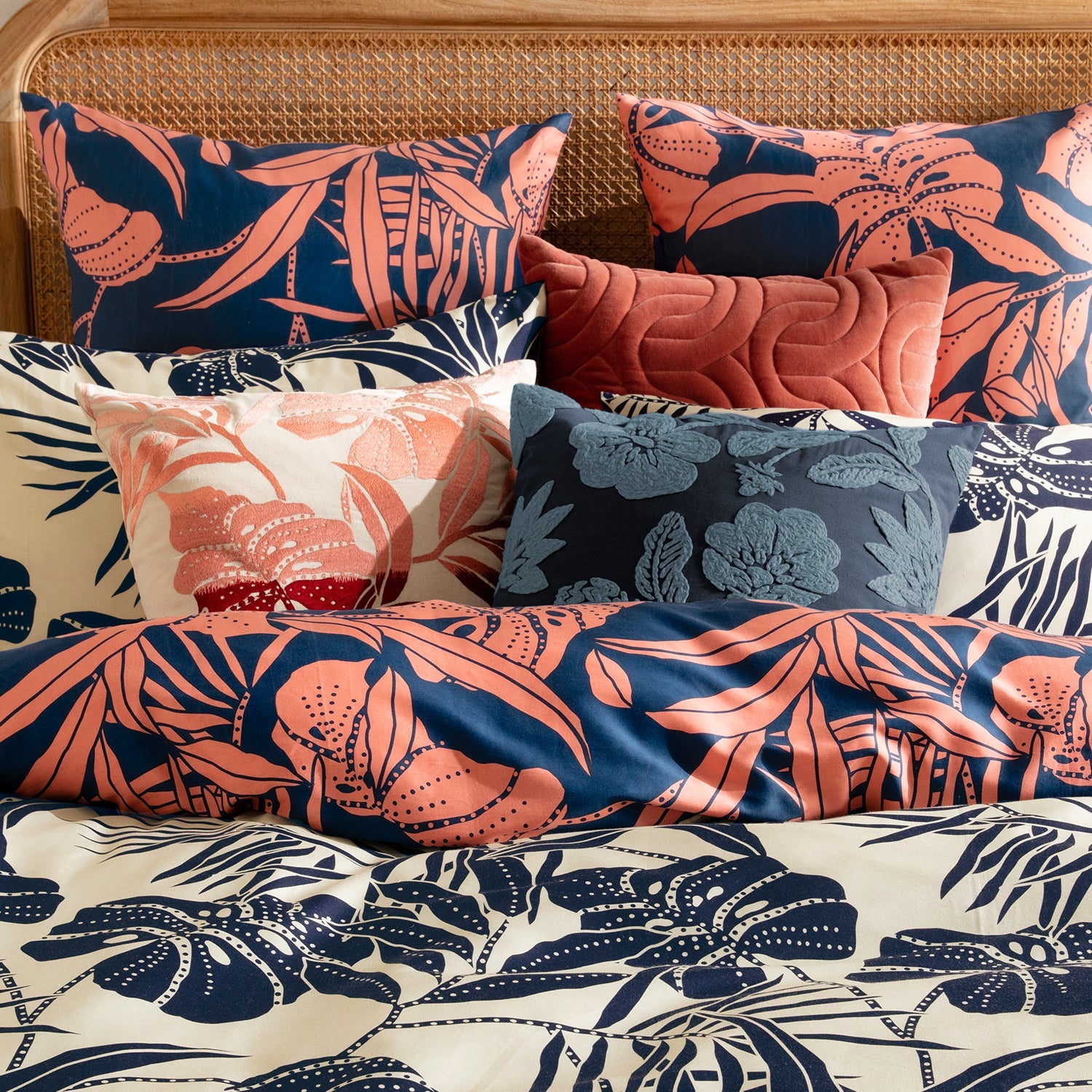 Malia Navy Cushion Cushion KAS AUSTRALIA 