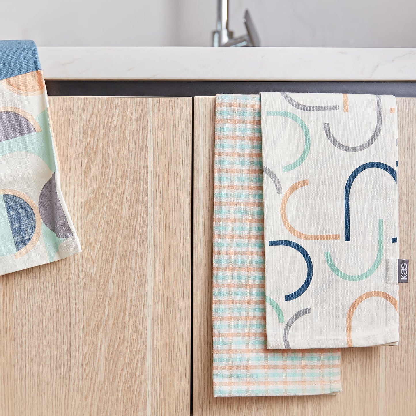 Mari Tea Towel Tea Towel KAS AUSTRALIA Multi Set of 3 50x70cm, Set of 3