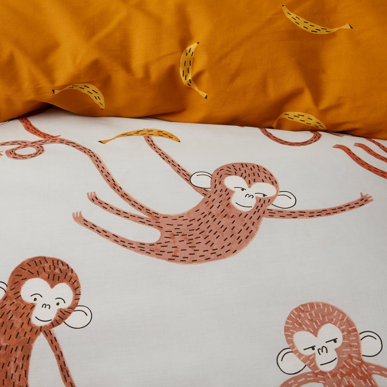 Monkey Kids Quilt Cover Set BED LINEN KAS KIDS 
