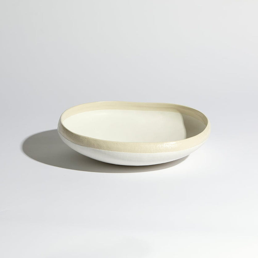 Organic Linen Bowl CERAMIC VASE Ben David by KAS Natural Medium 21x20.5x5.5cm