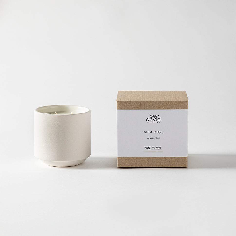 Palm Cove Candle (400gram) CANDLES BEN DAVID BY KAS Natural 400 gram 10x10x10cm/400gram