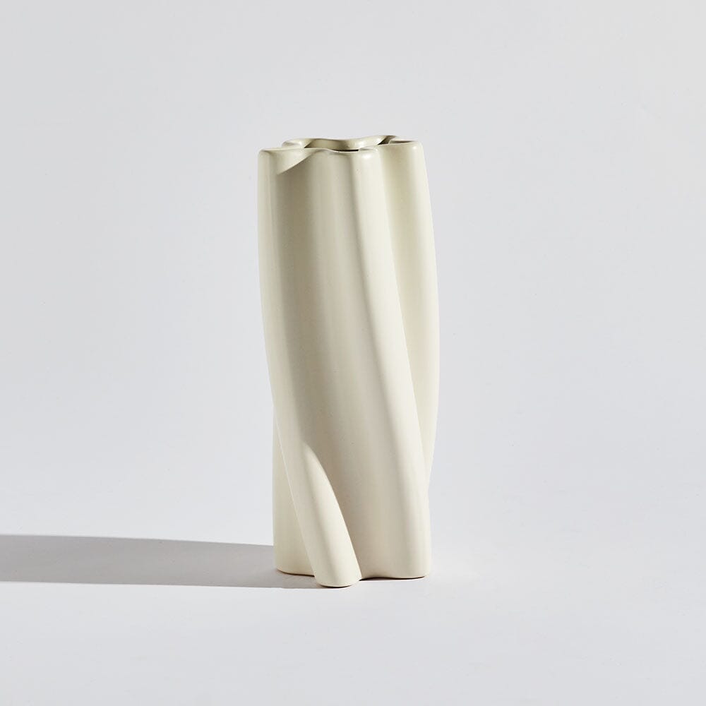 Swirl Vase Large CERAMIC VASE Ben David by KAS White Large 13.5x13.5x30