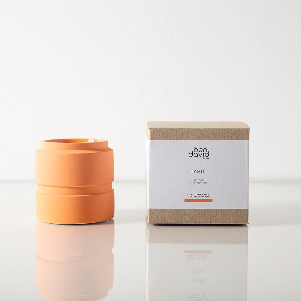Tahiti Large Candle (700gram) CANDLES BEN DAVID BY KAS Peach 700 gram 12x12x12cm/700gram