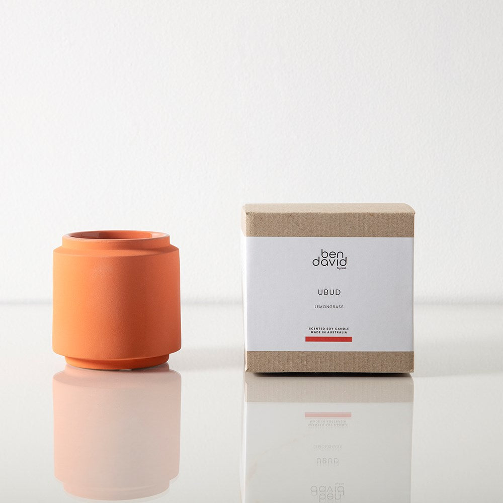 Ubud Large Candle (700gram) CANDLES BEN DAVID BY KAS Rust 700 gram 12x12x12cm/700gram