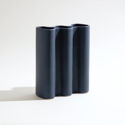 Wave Vase Decorator BEN DAVID BY KAS Midnight Blue Medium 20x10x25cm