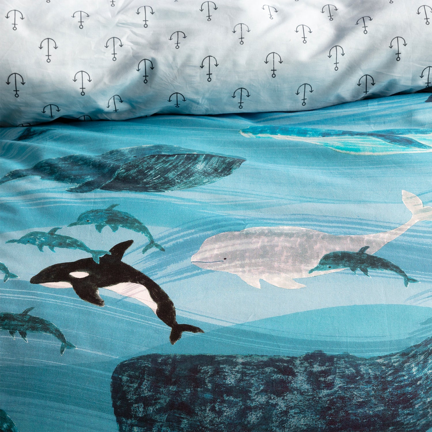 Whale Kids Quilt Cover Set BED LINEN KAS KIDS 
