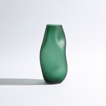 Tully Vase Small GLASS VASE BEN DAVID BY KAS Olive Small 13.5x13.5x30cm